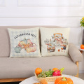 Poly-Cotton Pillow Cases Printed Cartoon Pumpkin Throw Pillow Cover Square Thanksgiving Decorative Pillow Cushion Cover